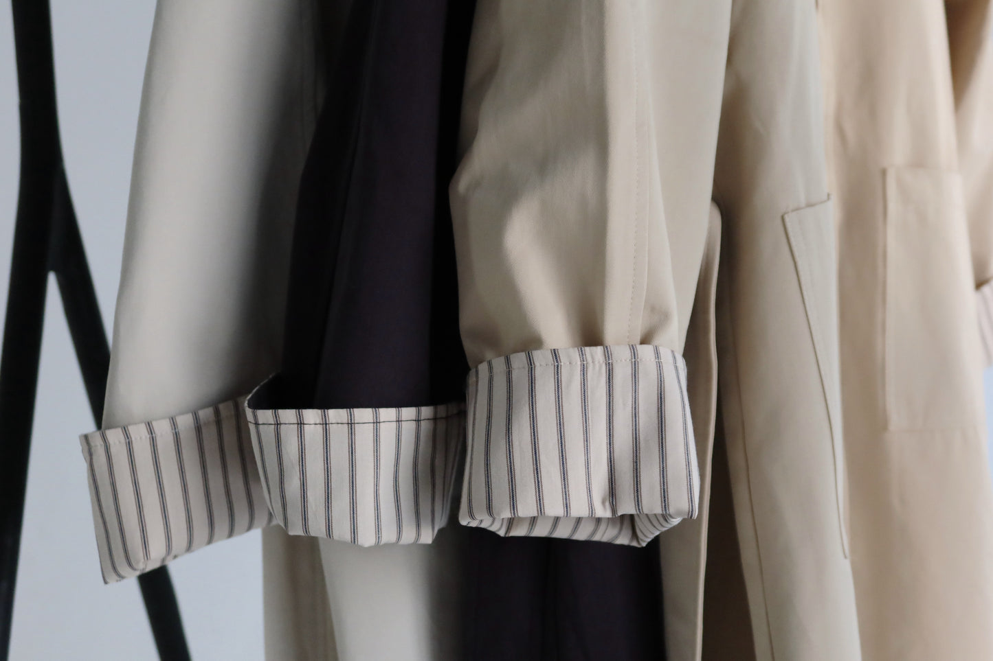 Beige x Navy Trench Coat
