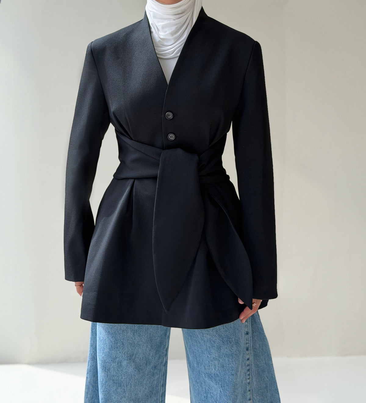 Tie-Waist Blazer (Black)