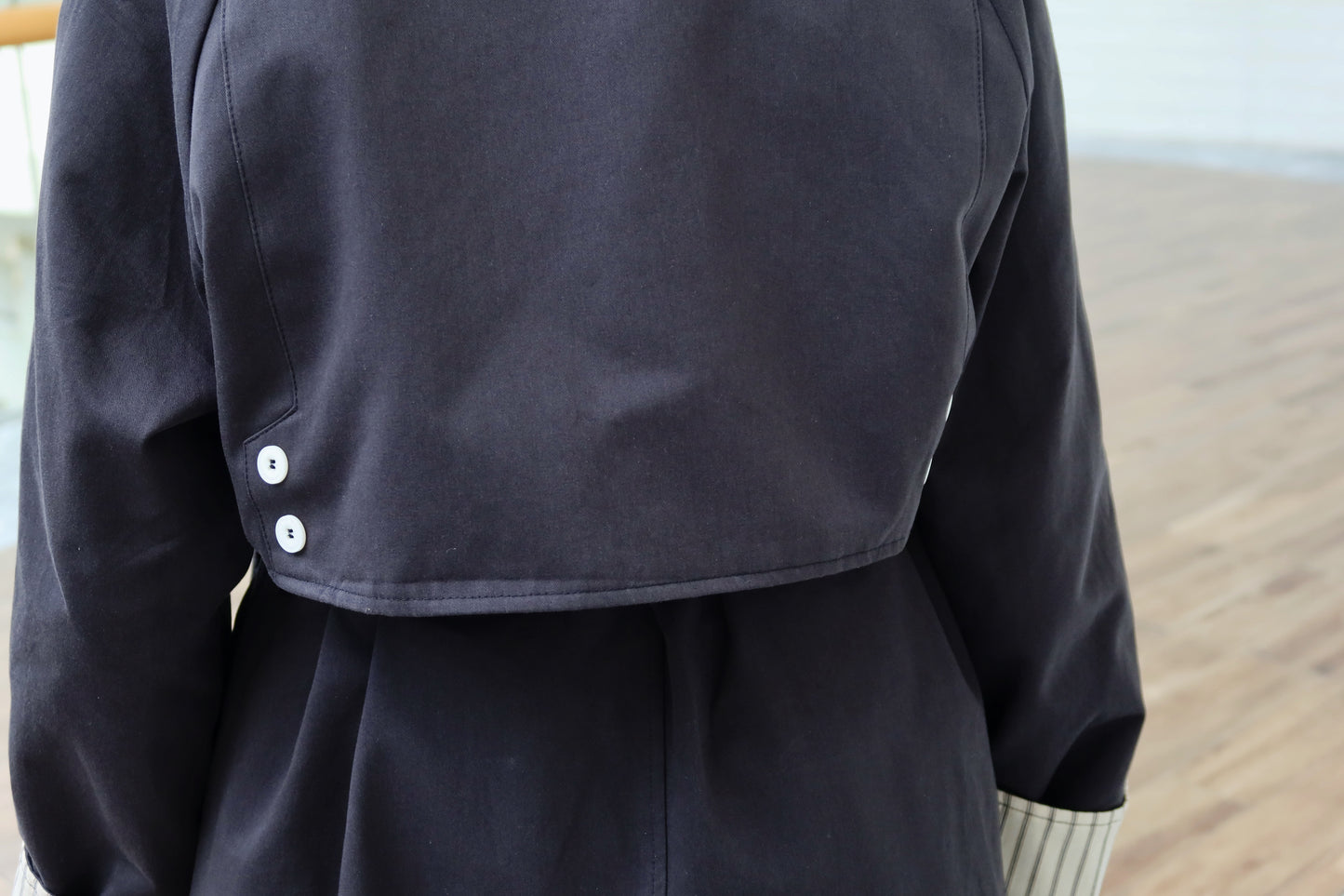 Beige x Navy Trench Coat