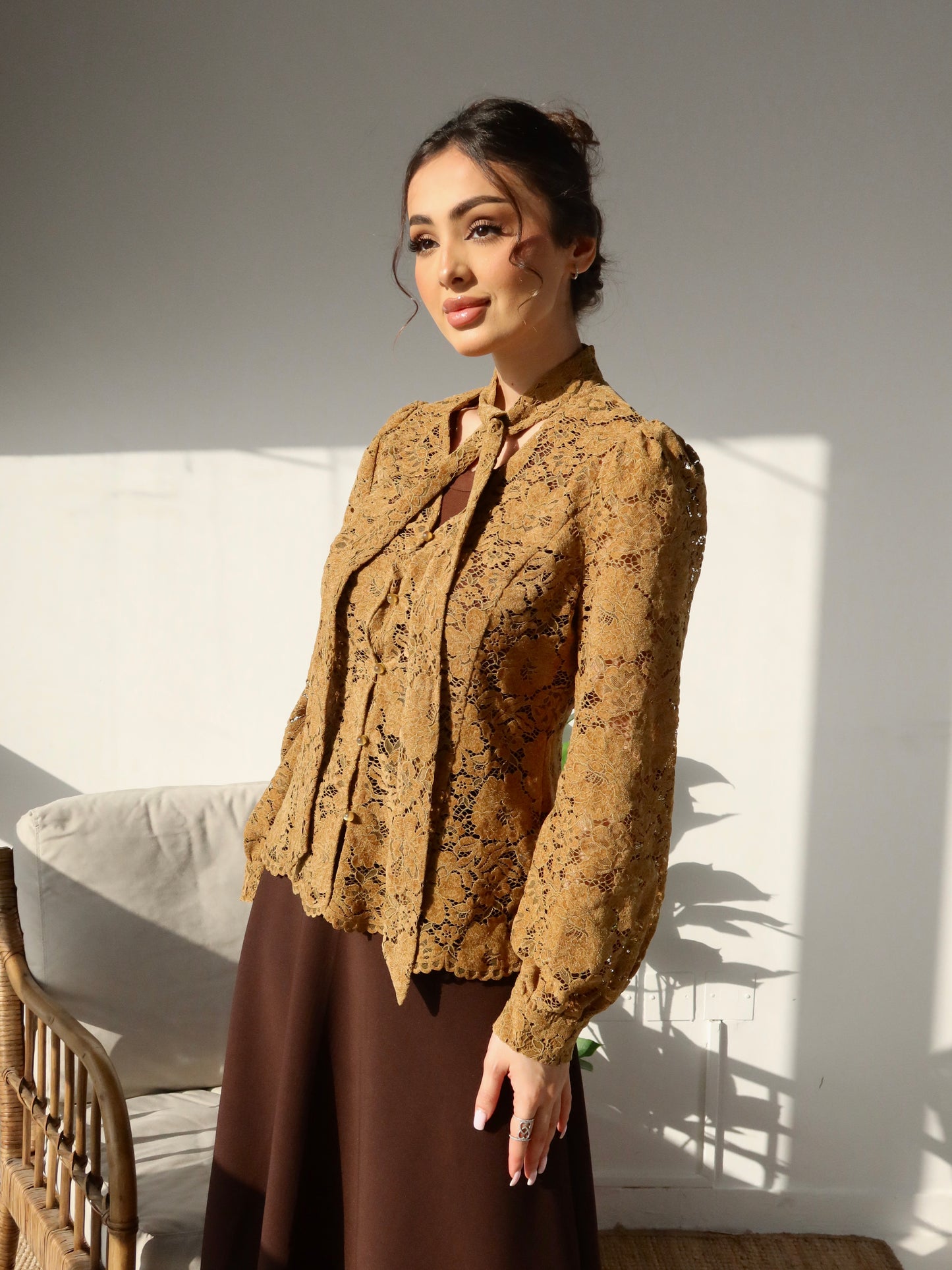 Ochre lace shirt
