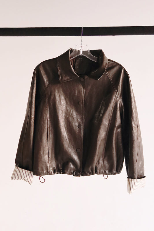 Espresso leather jacket