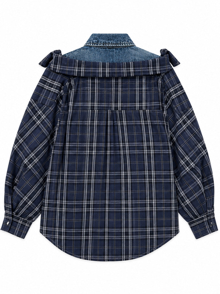 Plaid drop shoulder shirt