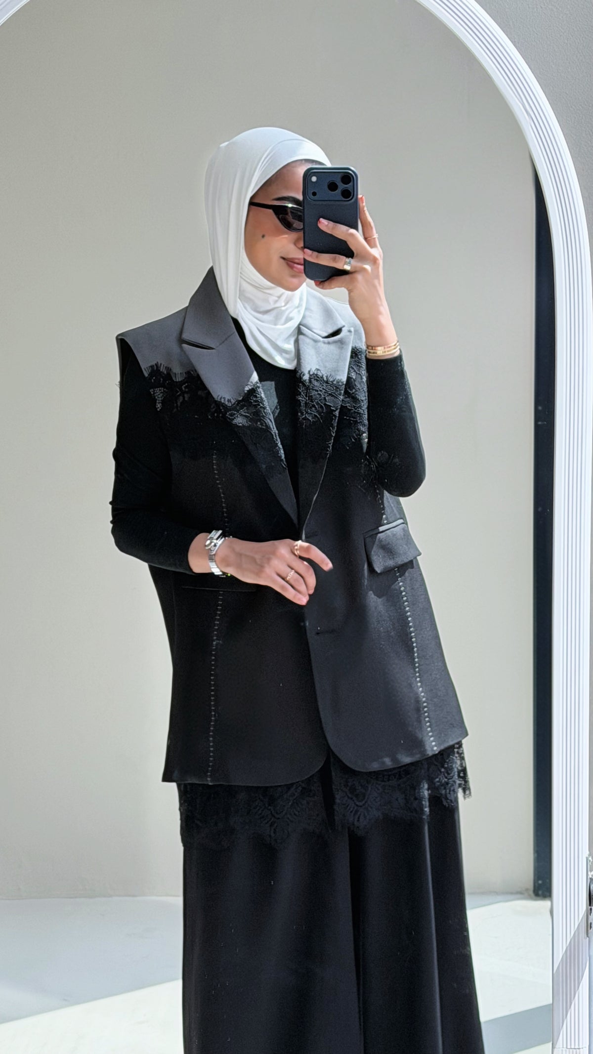 Two-Tone lace vest