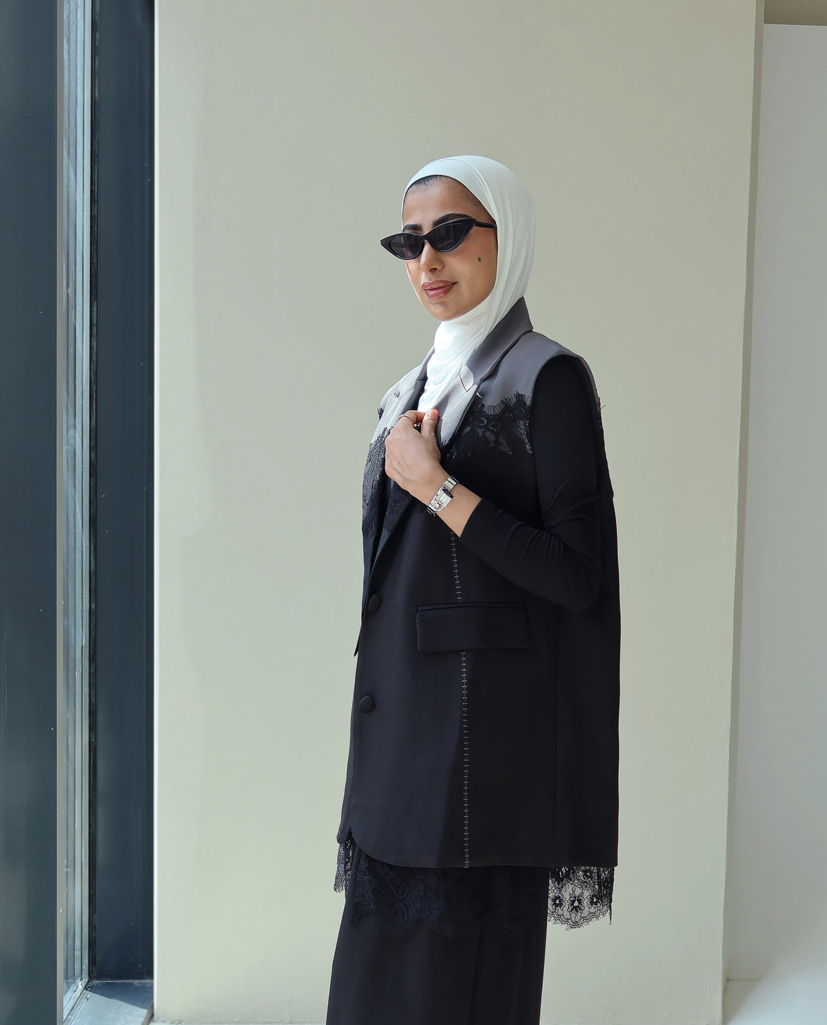 Two-Tone lace vest