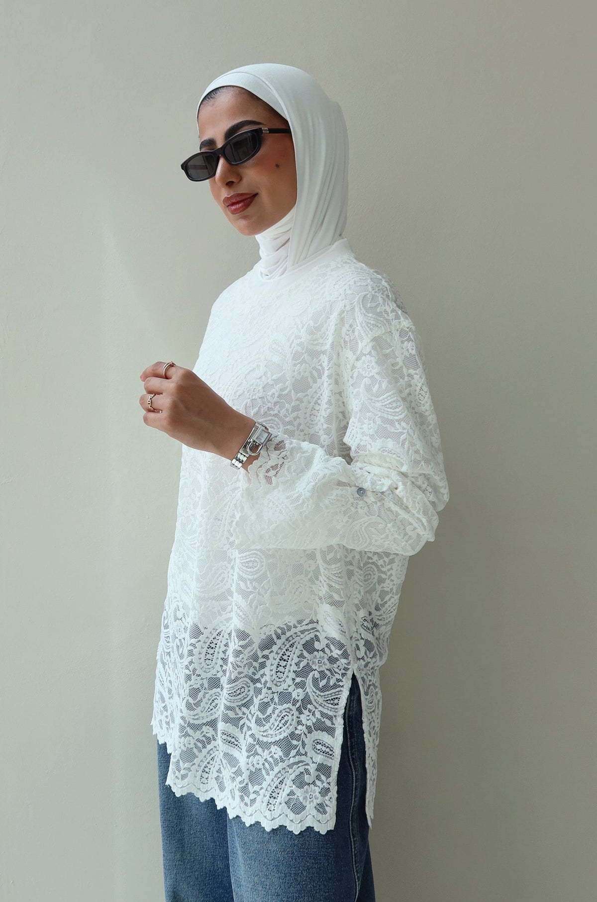 Lace staple top ( white )