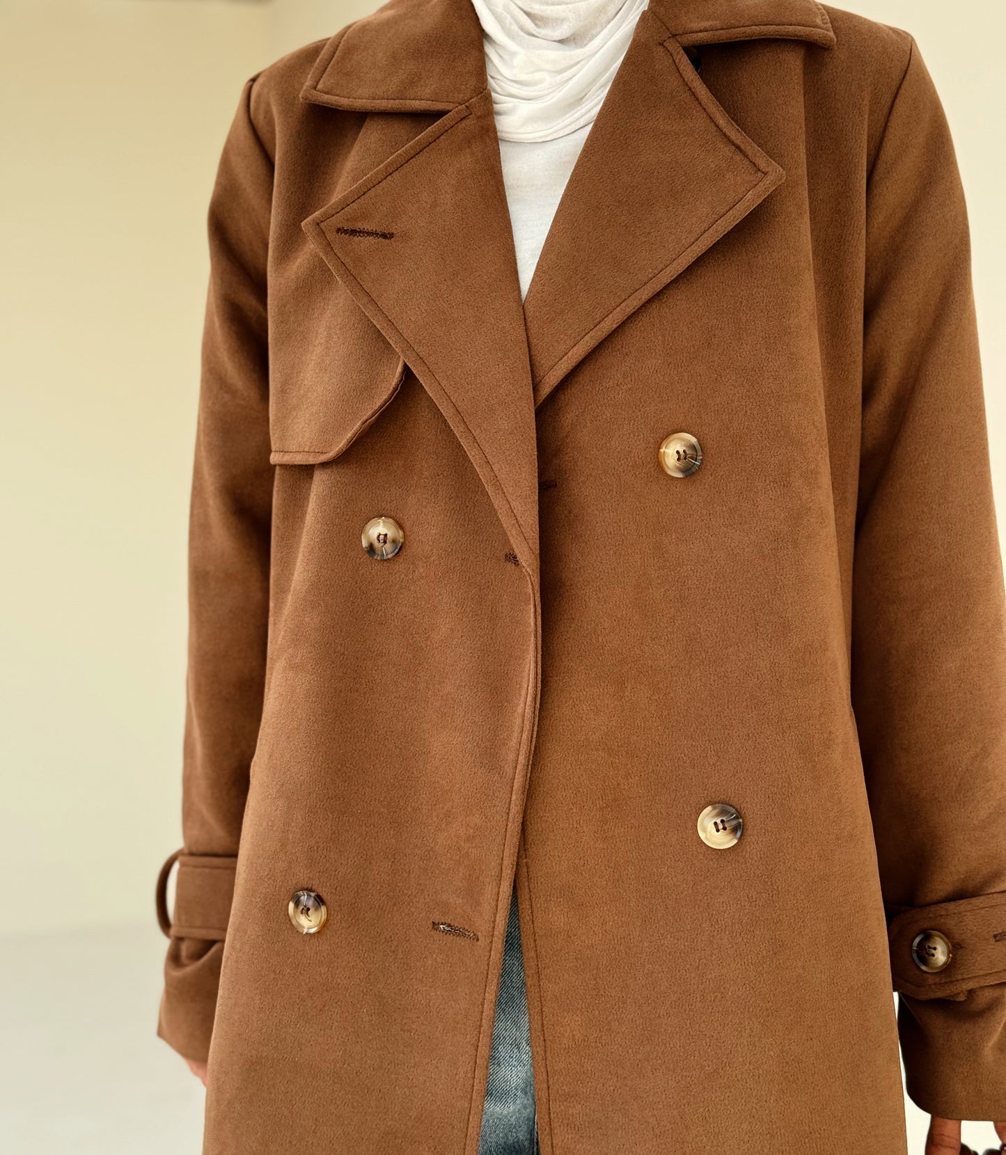 Suede Trench Coat