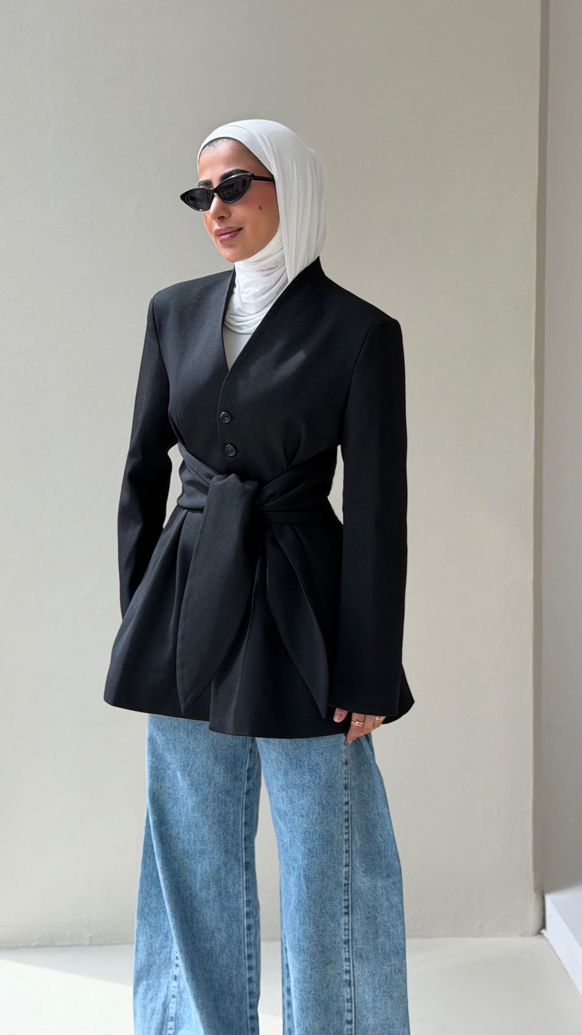 Tie-Waist Blazer (Black)