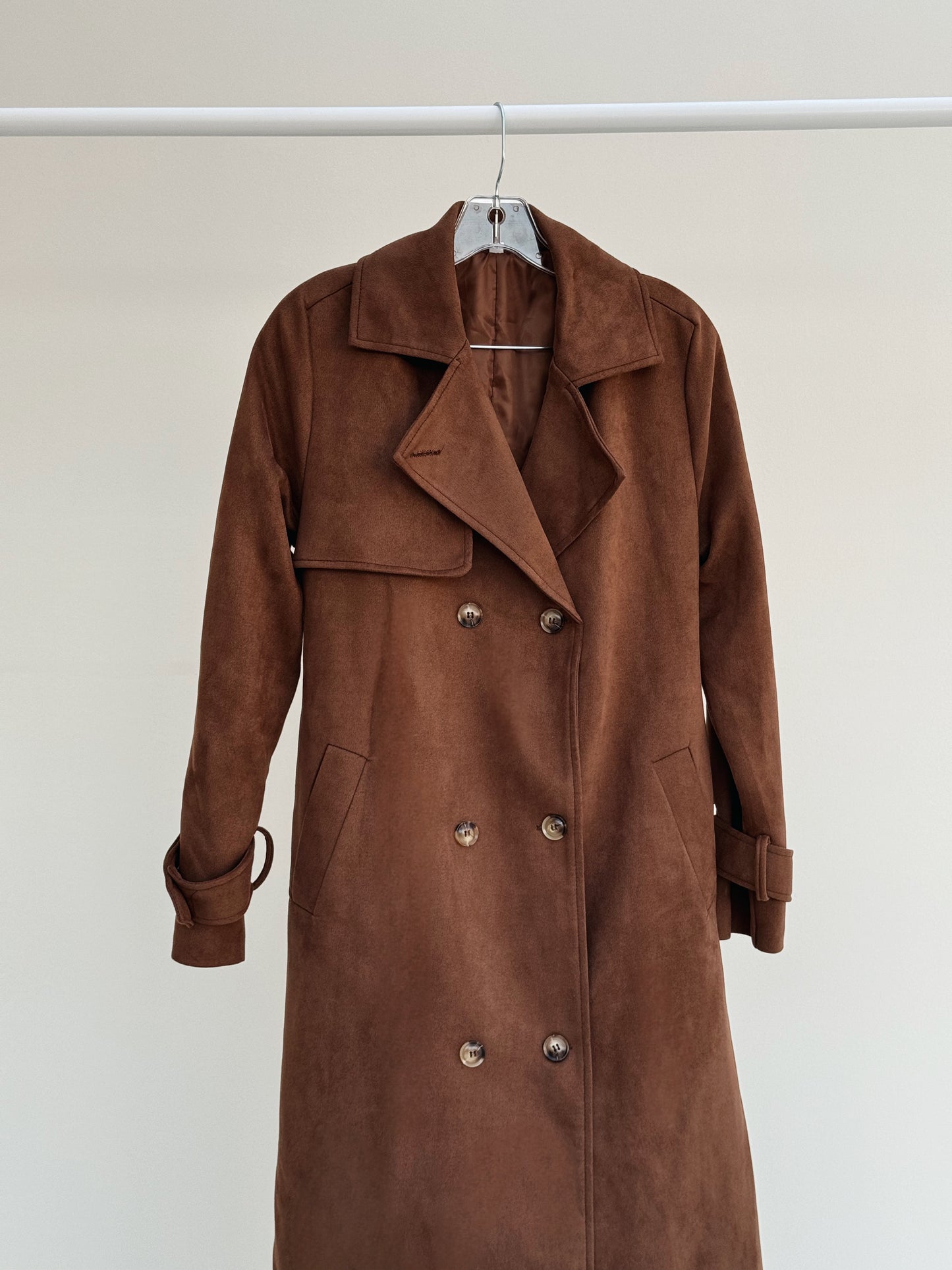 Suede Trench Coat