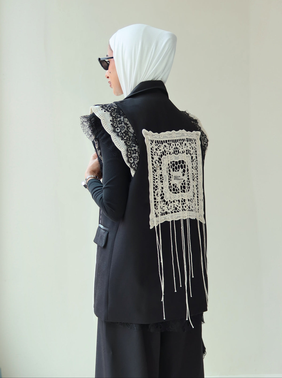 Tassel lace vest