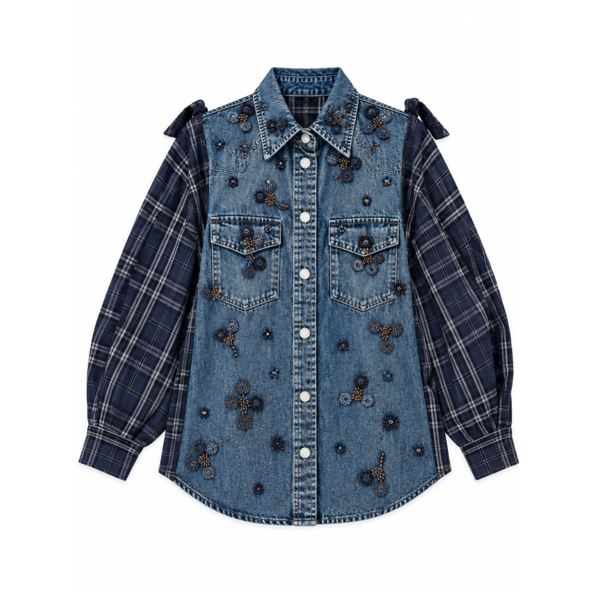 Plaid drop shoulder shirt