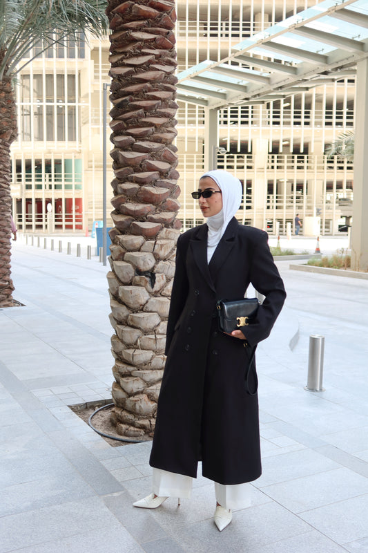 Black long-line blazer