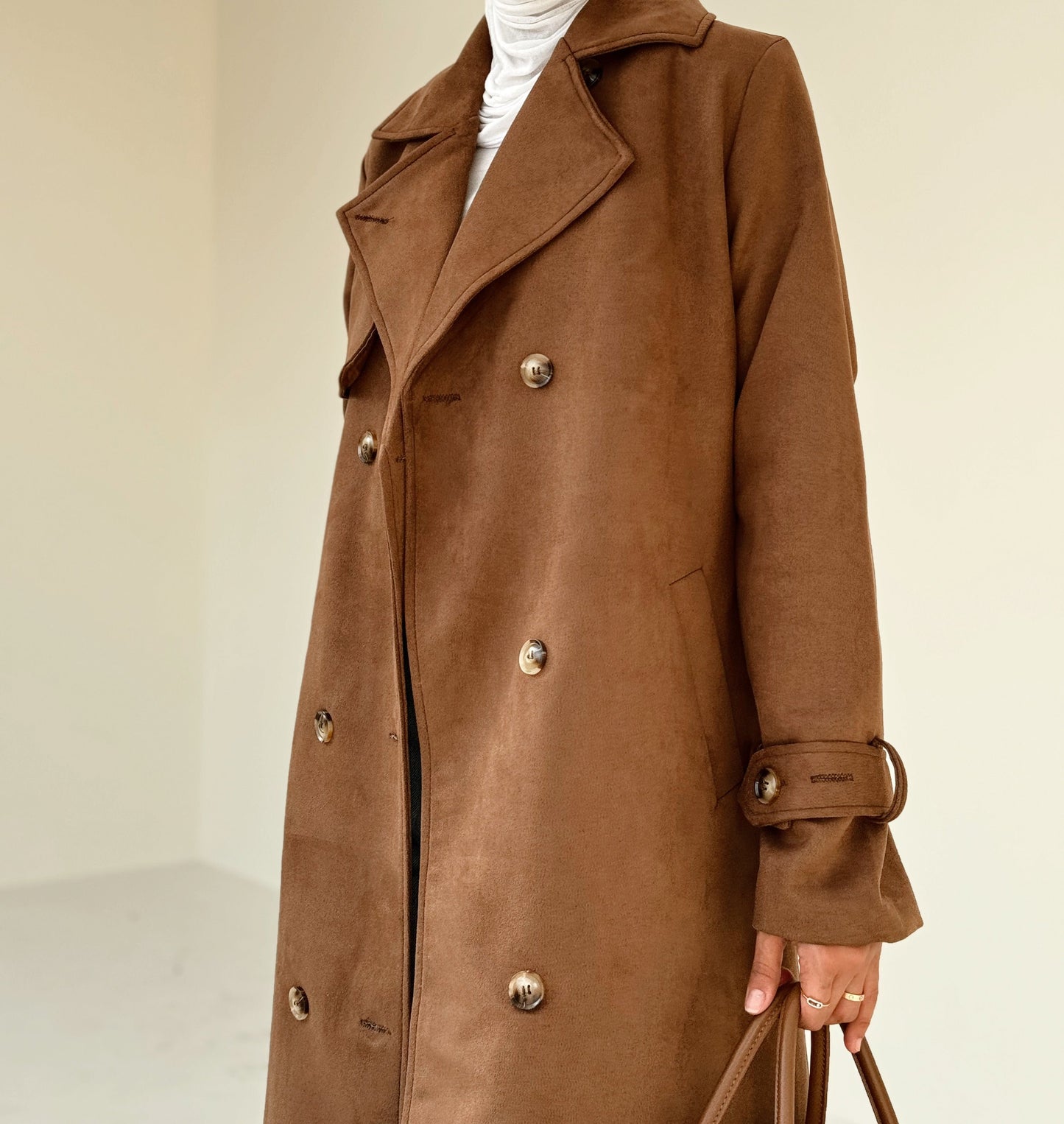 Suede Trench Coat