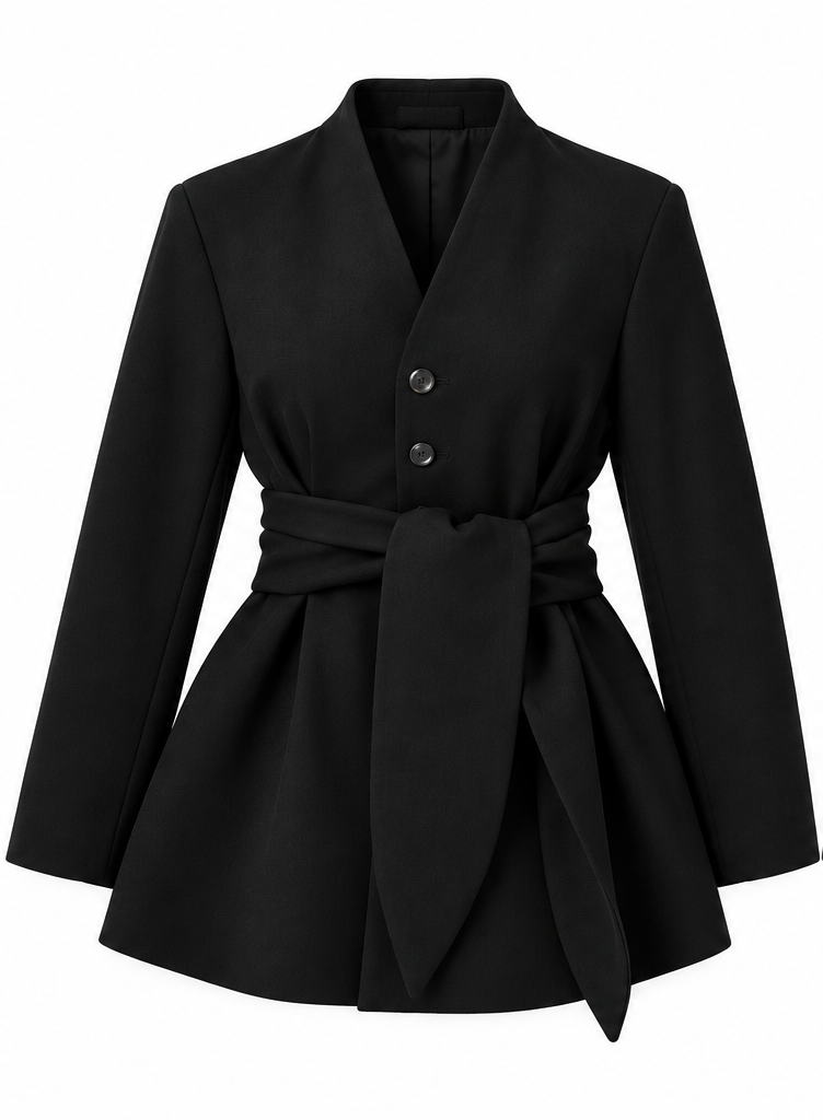 Tie-Waist Blazer (Black)