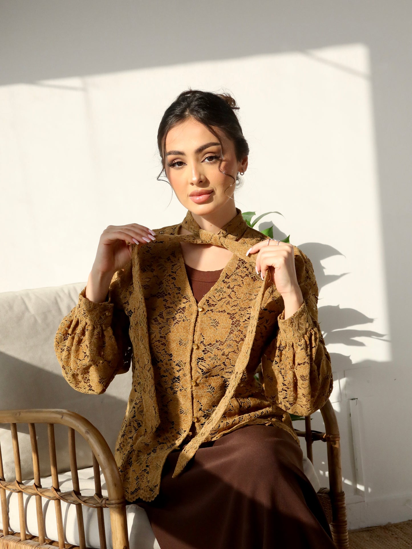 Ochre lace shirt