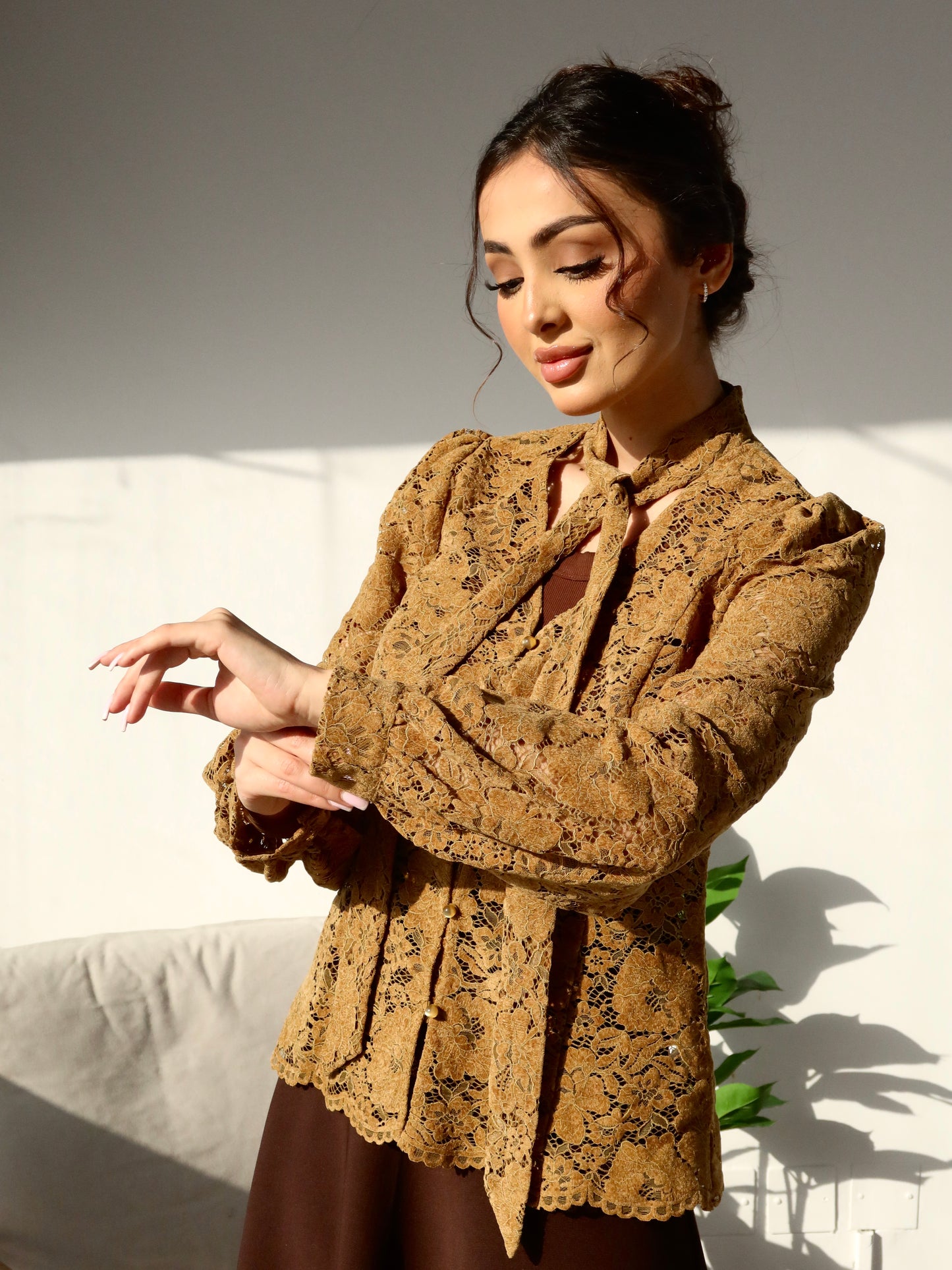 Ochre lace shirt