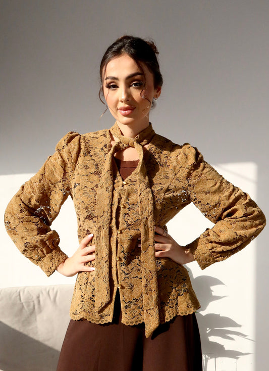 Ochre lace shirt