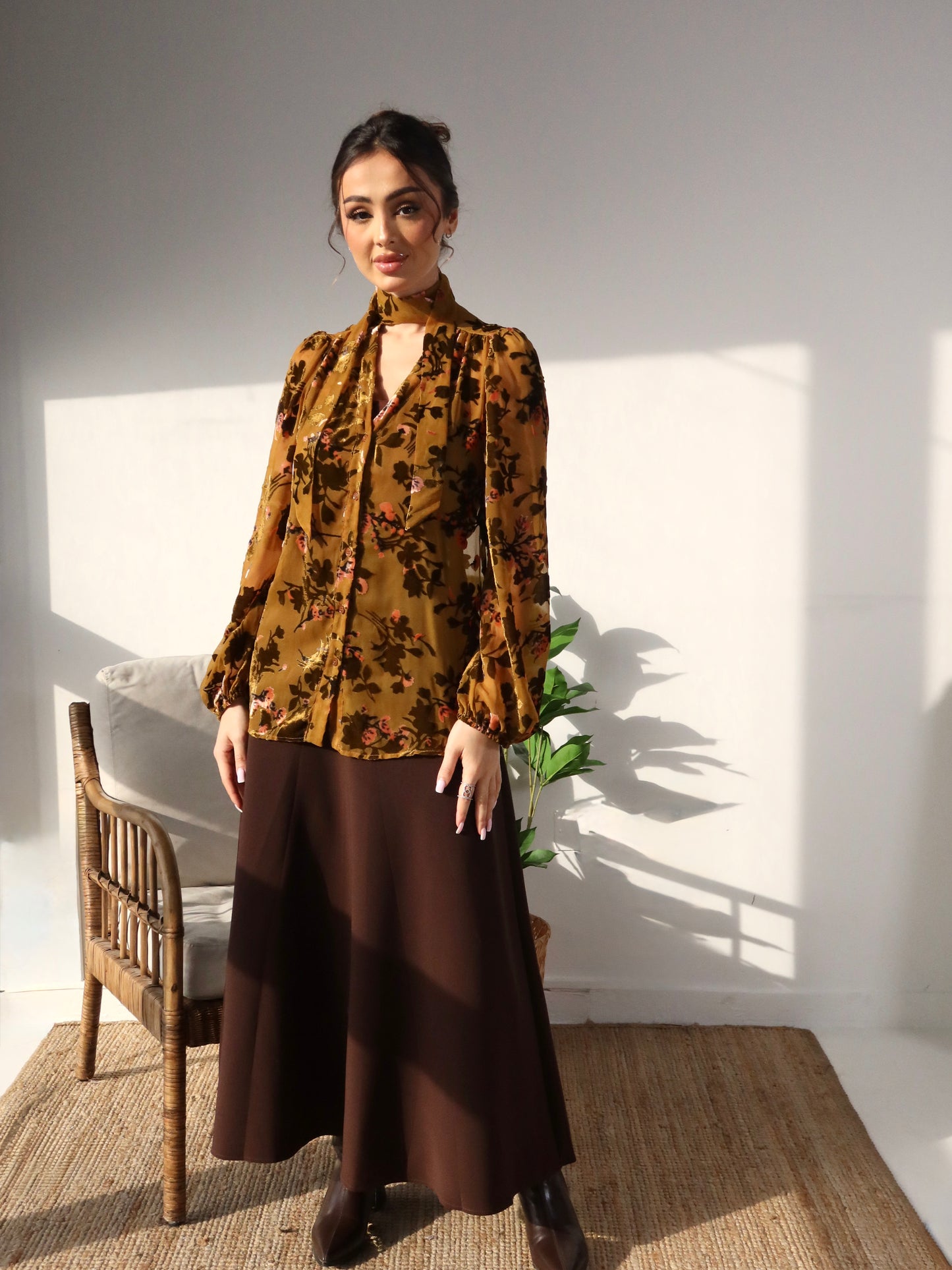 Velvet printed shirt