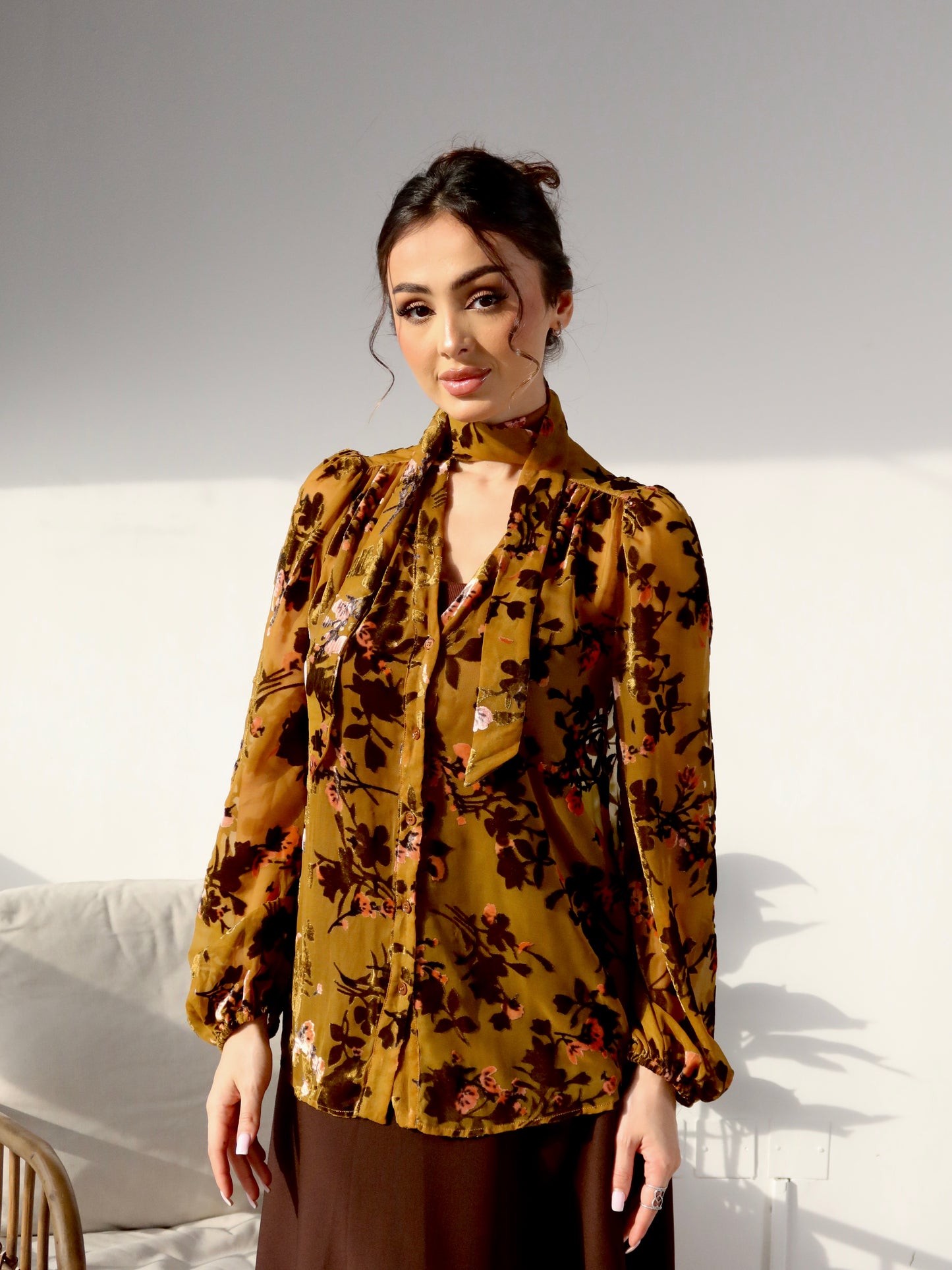 Velvet printed shirt