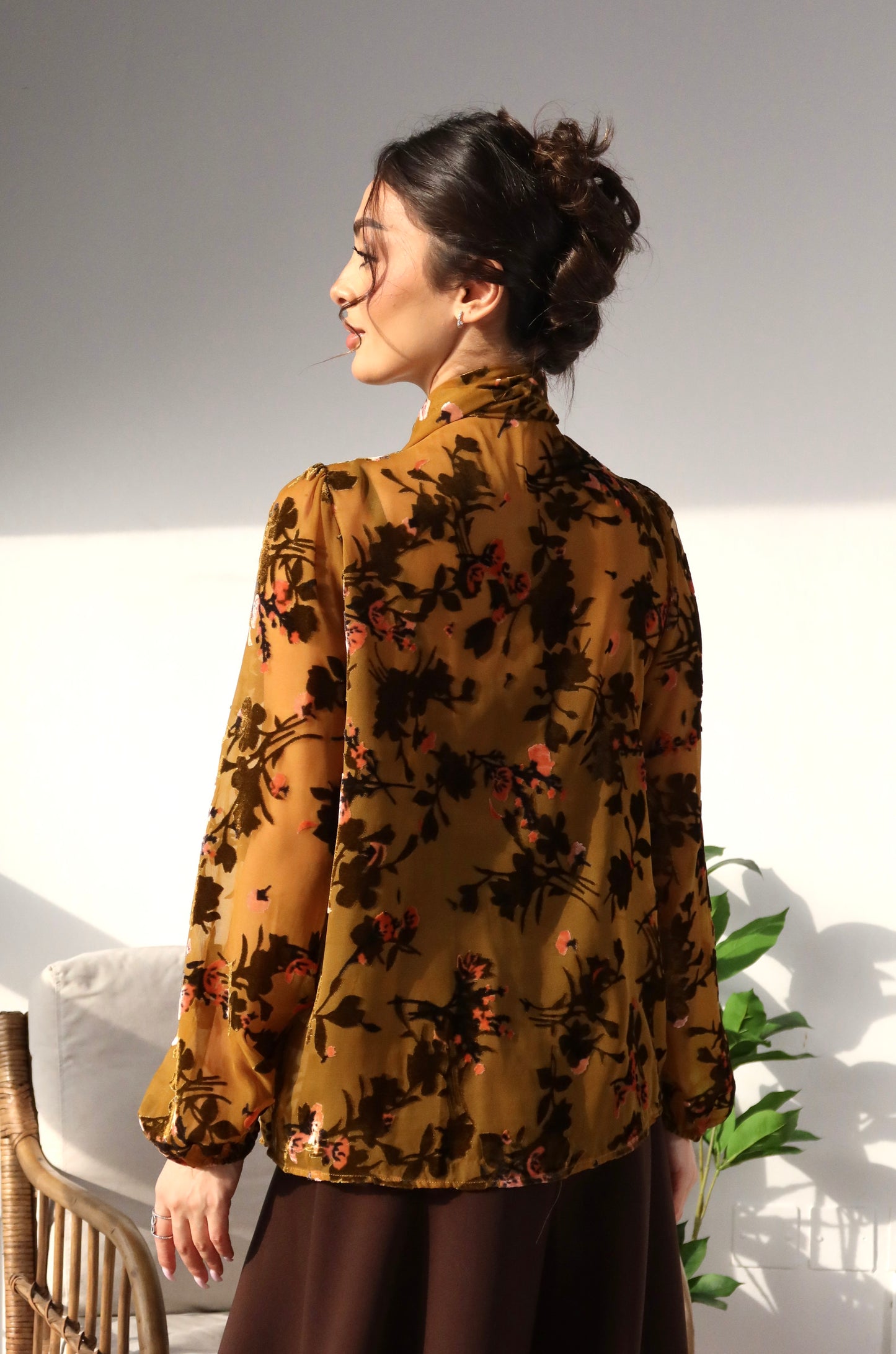 Velvet printed shirt