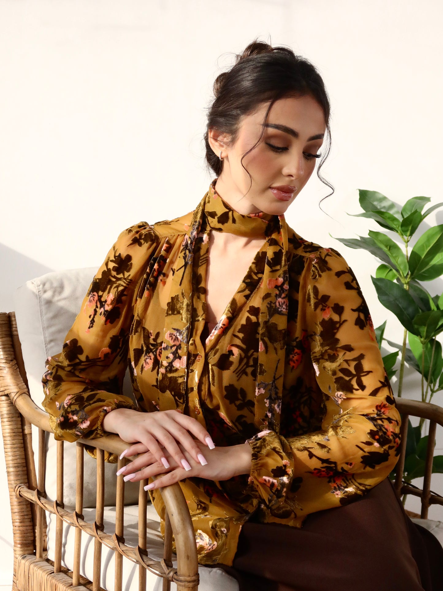 Velvet printed shirt