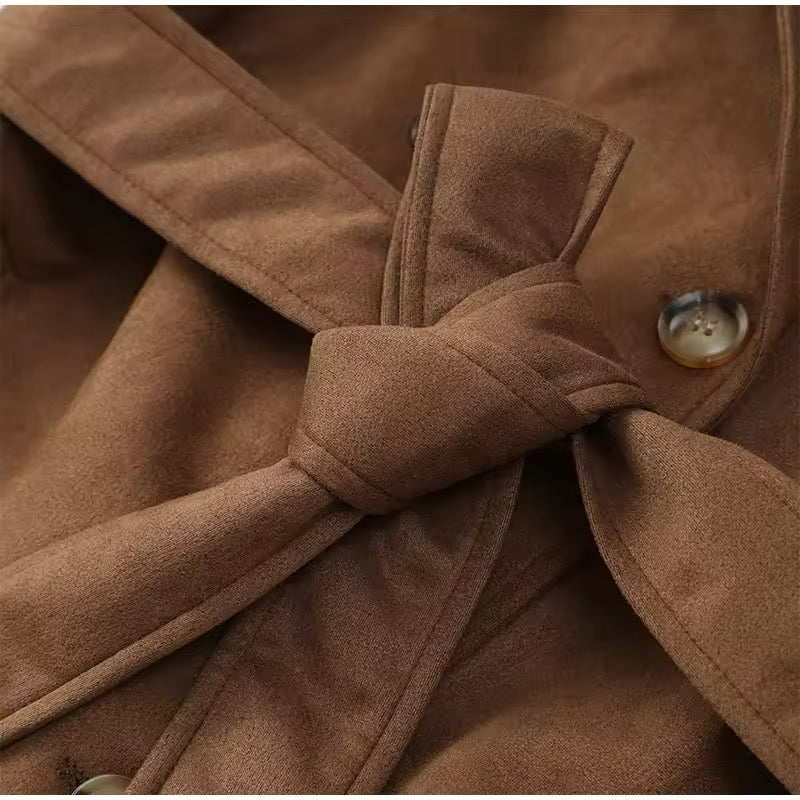 Suede Trench Coat