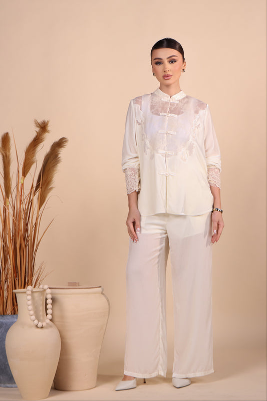 Lace Velvet Set - Top & Trouser