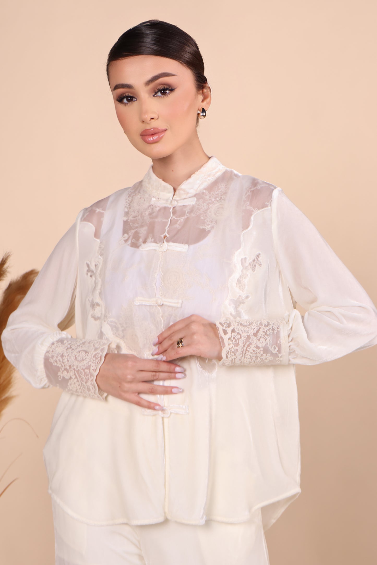 Lace Velvet Set - Top & Trouser